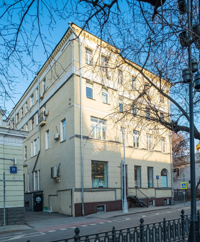 фасад дома, здание по адресу г Москва, Рождественский б-р, д 21 стр 2